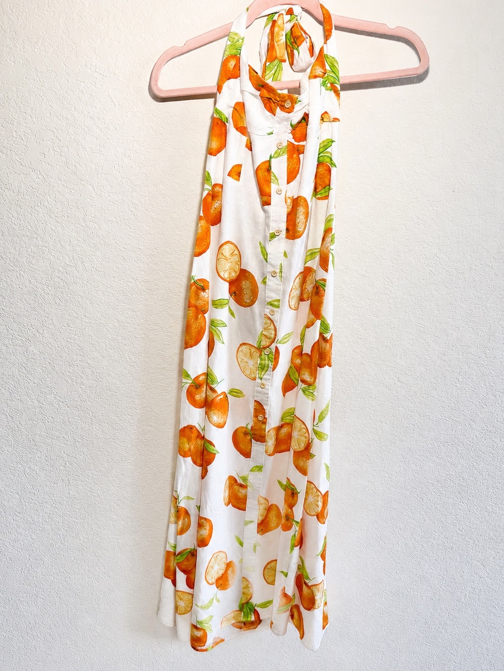 Zara Citrus Print Halter Maxi Dress NWT - Size Small - Picture 2 of 8